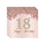 ensemble vaisselle jetable anniversaire rose gold assiettes serviettes gobelets pailles paillettes décoratif fête