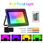 projecteur led rgb noir blanc moderne ip68 waterproof télécommande mise valeur