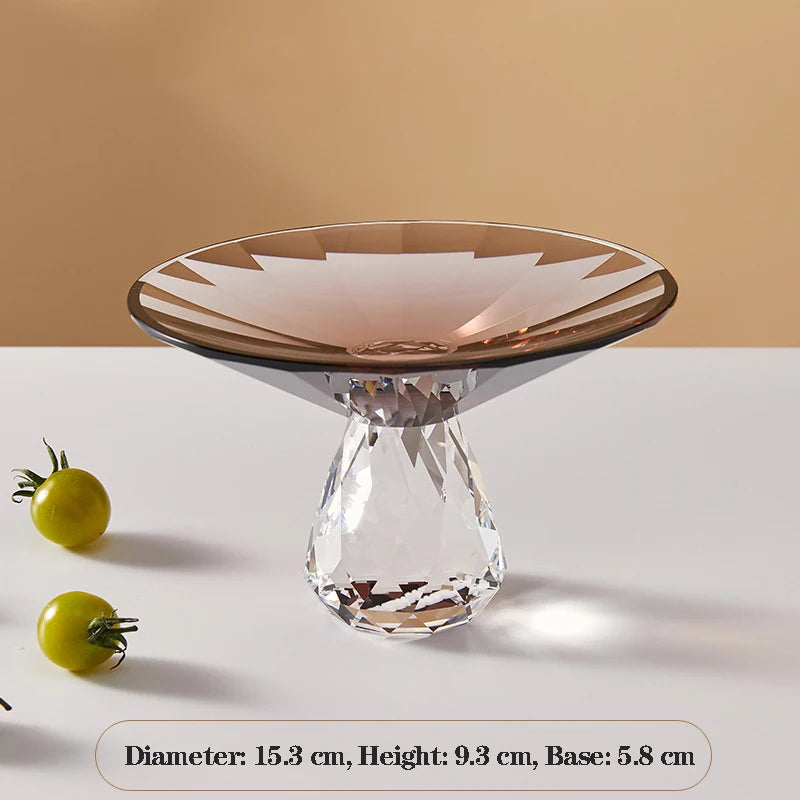 plateau dessert cristal transparent facetté moderne élégant fruits collations luxe