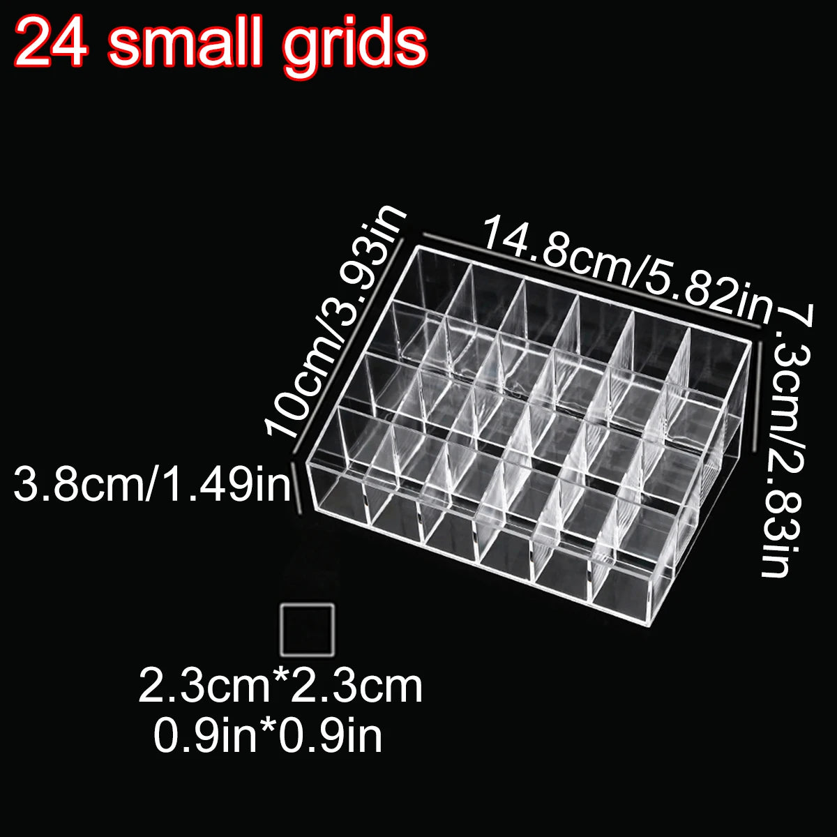 présentoir transparent moderne 24 grilles petites grandes 36 40 rouges lèvres acrylique minimaliste rechargeable