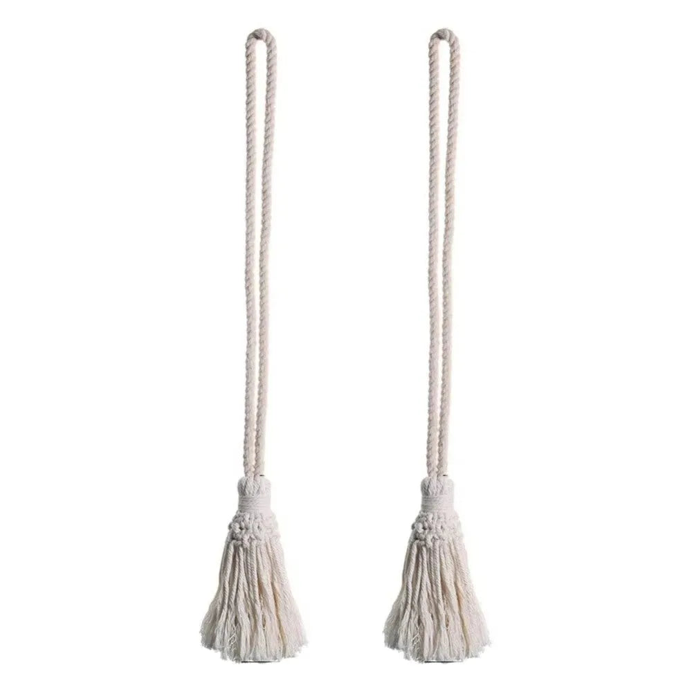 corde rideaux tressée boho chic blanc crème décorative intérieur coton polyester artisanal fixations textiles