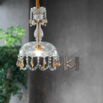 lampe suspendue dorée cristal transparent classique élégante chambre salle manger véranda