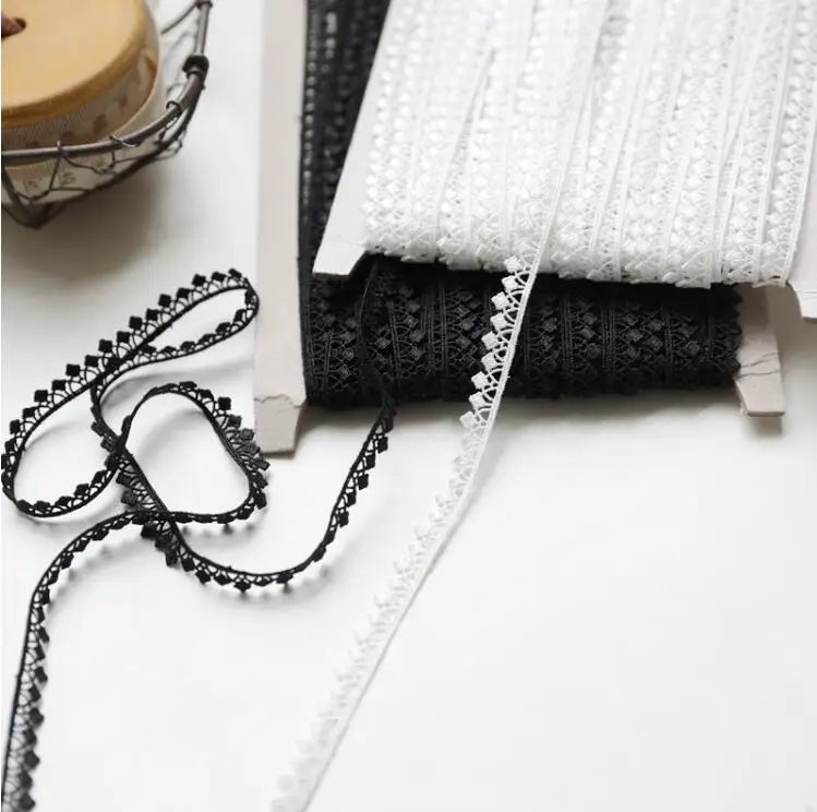 dentelle polyester 8mm blanc noir motifs floraux vintage romantique semi transparent chapeau décoration