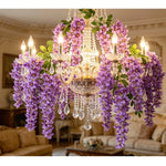 guirlande fleurs artificielles violettes blanches oranges rouges bleues classiques intérieur décoration romantique soie 1.8m