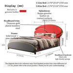 lit moderne bois gris cuir véritable pieds dorés 150cm 180cm 200cm