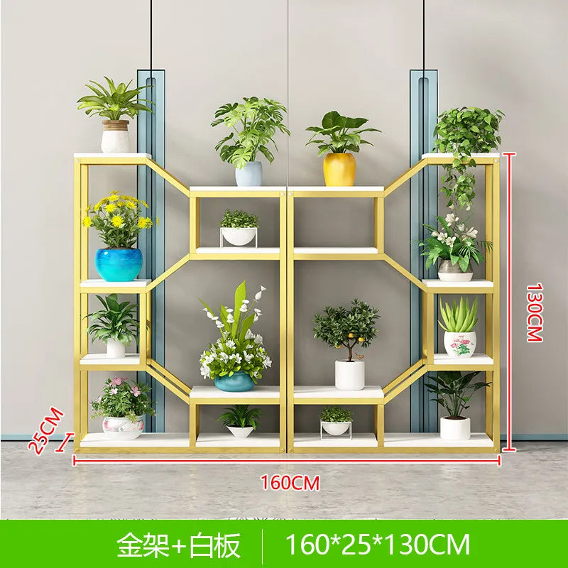étagère modulaire métal bois industriel plantes d'intérieur pots fleurs blanc