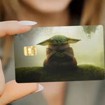 autocollants carte bancaire star wars images films vert beige noir orange bleu blanc adhésifs