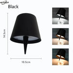lampe table moderne rechargeable led tactile noir mat chambre coucher