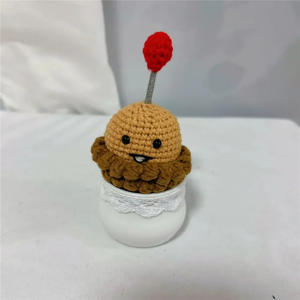 plantes crochet tournesol pois vert jaune bleu marron blanc créatif artisanal