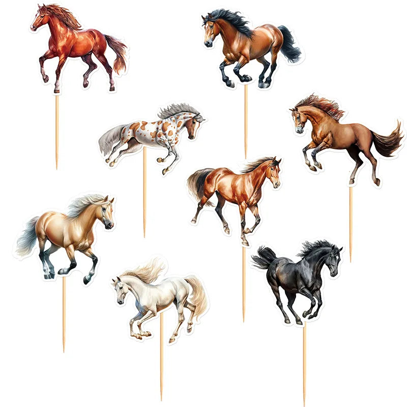 décorations cupcakes chevaux mouvement piques bois occasion anniversaire mariage fêtes enfants illustration réaliste