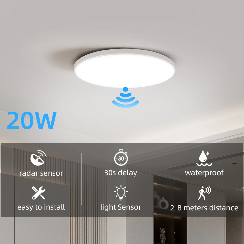 lampe led sensor mouvement blanc moderne 15 20 30 40w 90 260v pirsensor