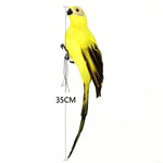 ornement jardin oiseau artificiel rouge bleu vert rose jaune blanc plumes yeux brillants clipsextérieur