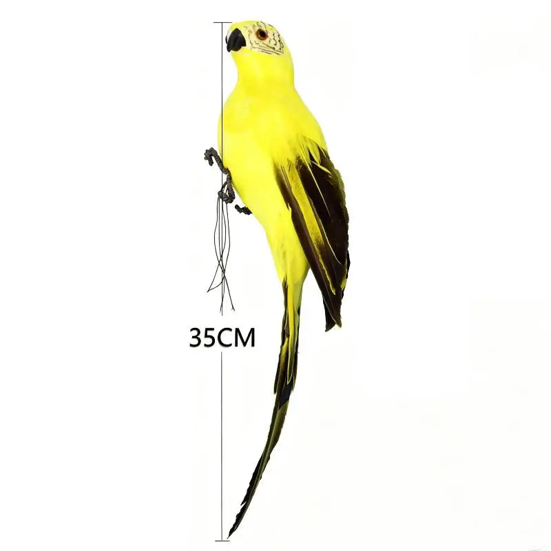 ornement jardin oiseau artificiel rouge bleu vert rose jaune blanc plumes yeux brillants clipsextérieur