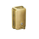distributeur savon liquide mains acier inoxydable motifs floraux moderne salle bains argent noir doré