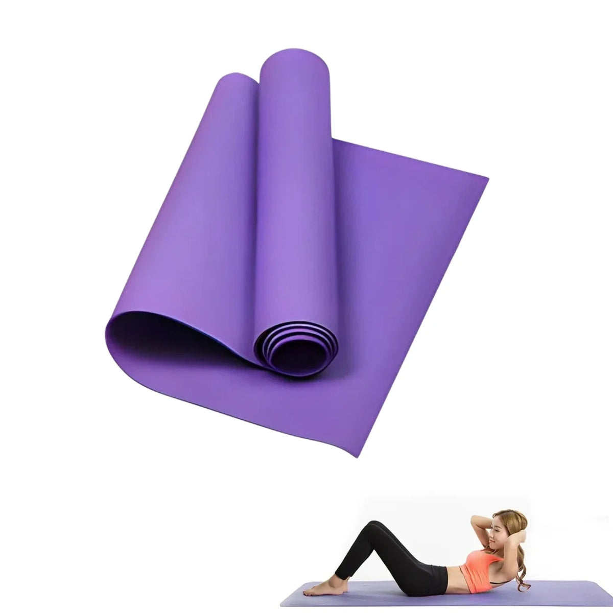 tapis yoga violet rose noir moderne épaissure 4mm eva antidérapant exercices fitness pilates