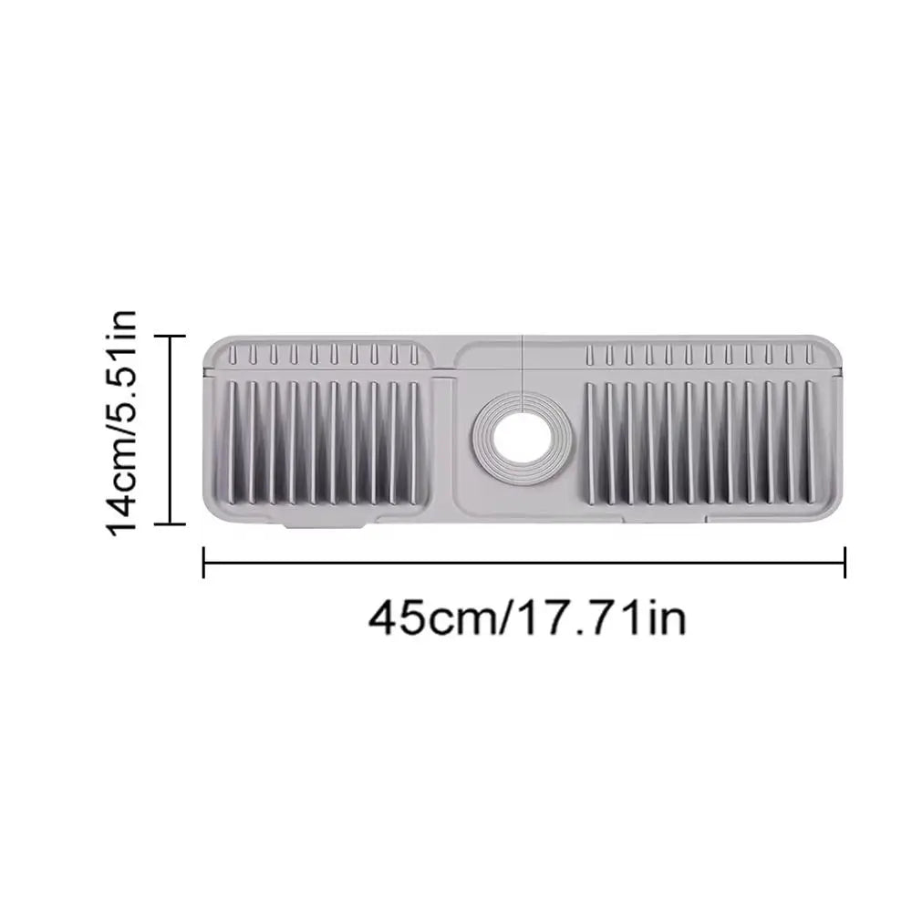 support vaisselle évier adhésif rose clair gris clair rayures verticales moderne rapide drainage silicone