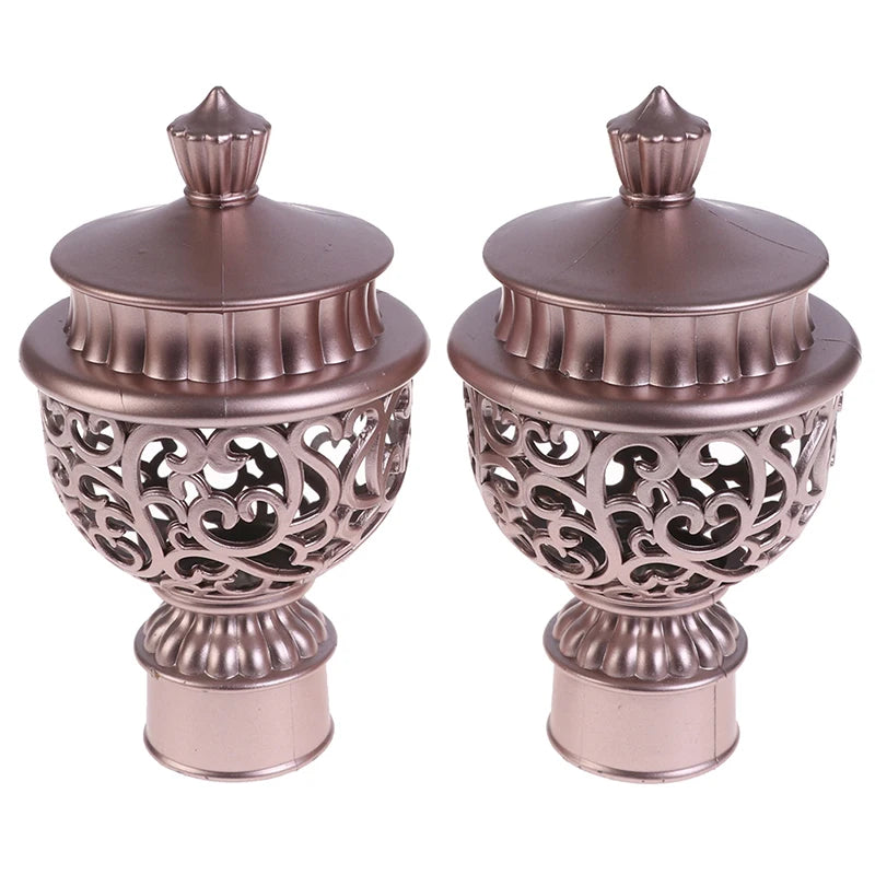 pommes rideau noires ornées motifs floraux élégantes rideau tige 28mm diamètre