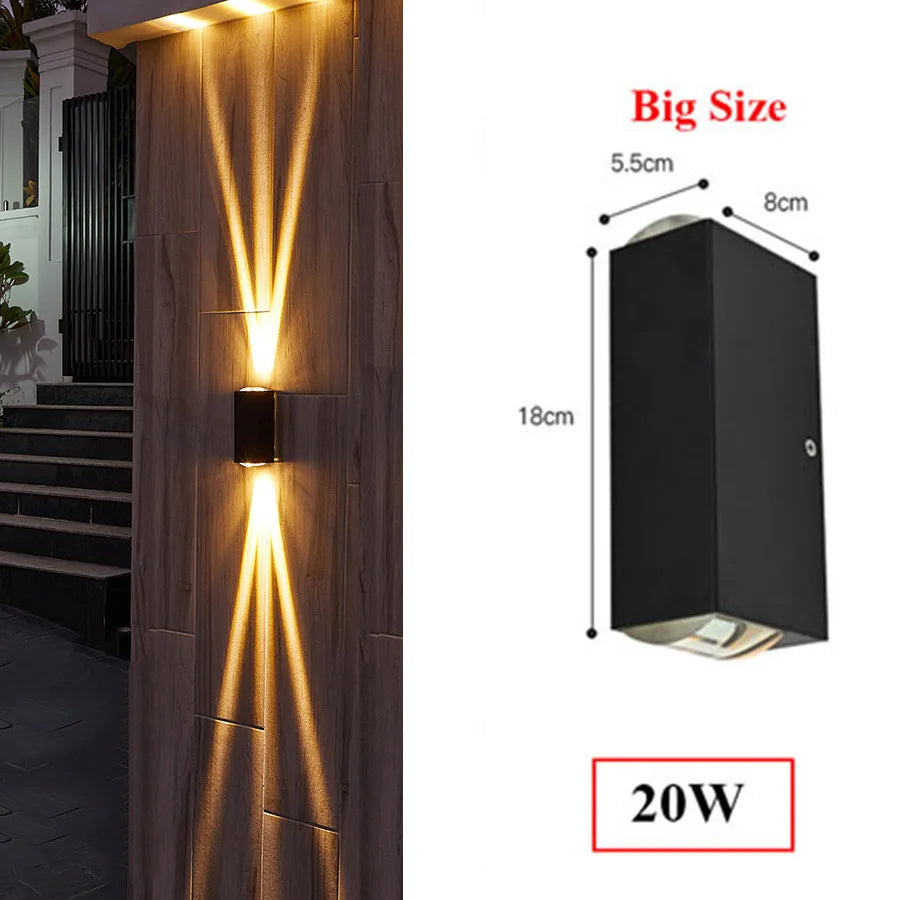 lampes murales led extérieures étanches modernes 6w 10w 20w noir jaune blanc rouge bleu
