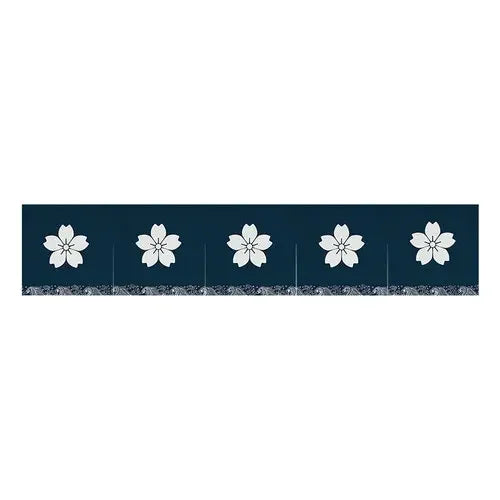 rideau porte japonais motif traditionnel fleurs cerisier chat maneki neko tissu opaque maison