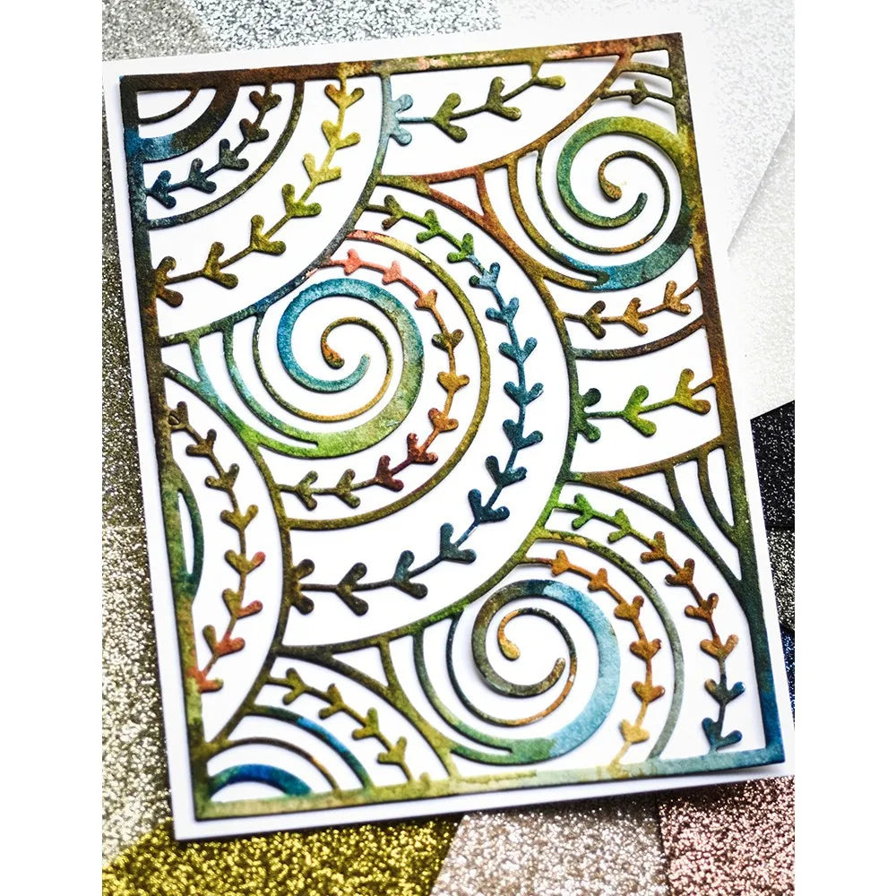 découpe papier fleur spirale feuilles stylisées artisanal multicolore souhaits grateful papillons relief carte