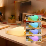 lampe table canard blanc jaune yeux noirs bec orange moderne veilleuse tactile silicone enfants