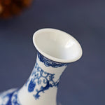 vases decoratifs ceramique bleu blanc decoration maison chinois traditionnel motifs floraux salon