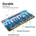 décoration murale plaque zürich drapeau suisse bleu blanc rouge moderne 15x30cm