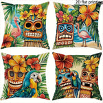 taies d'oreiller tropicales multicolores motif animaux fleurs modernes respectueux environnement maison 40x40cm