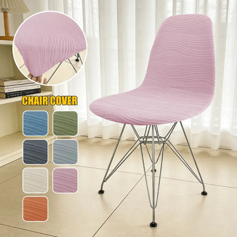 Housse chaise moderne rose clair rayures horizontales élasthanne polyester adjustable banquets mariage