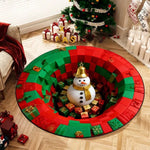 tapis sol rouge vert blanc noël rayures flocons guirlandes cadeaux 60cm antidérapant