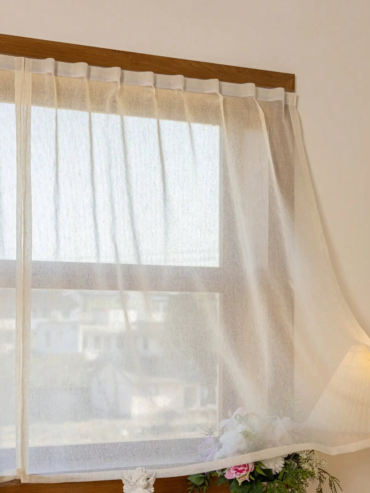 rideau blanc transparent moderne fenêtre 100x200 cm polyester