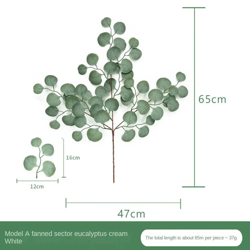 décoration table branche eucalyptus artificielle soie verte claire fête mariage 65cm