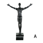 statues métal noir sculptures humaines diverses postures art moderne decoration murale