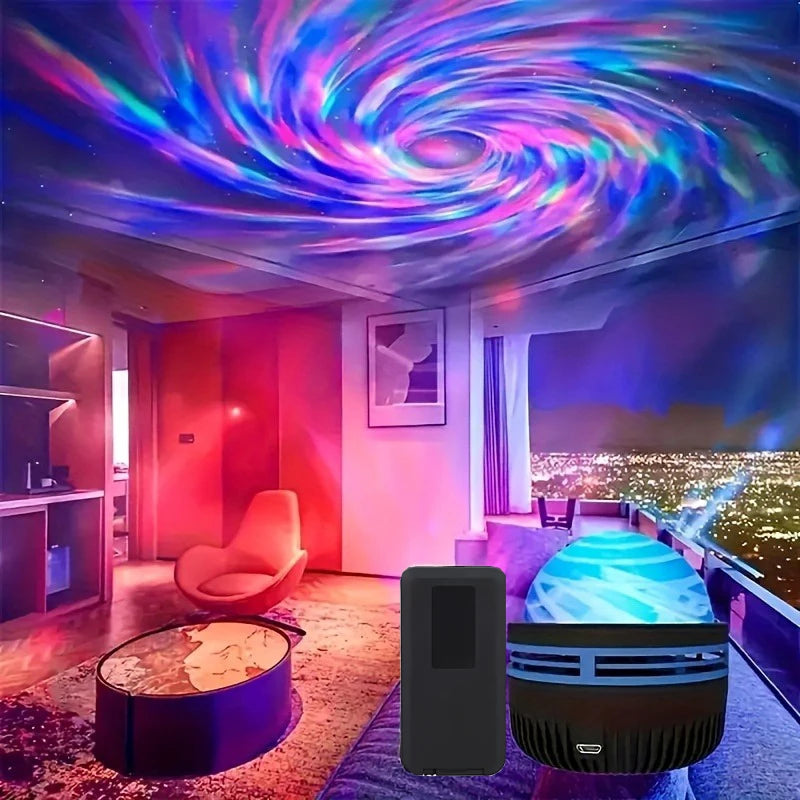 projecteur étoiles bleu violet rose ambiant spirales étoiles moderne usb multicolore télécommande chambre fête