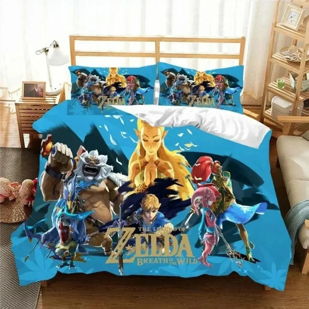 Détail de l'impression numérique 3D Zelda sur la housse de couette