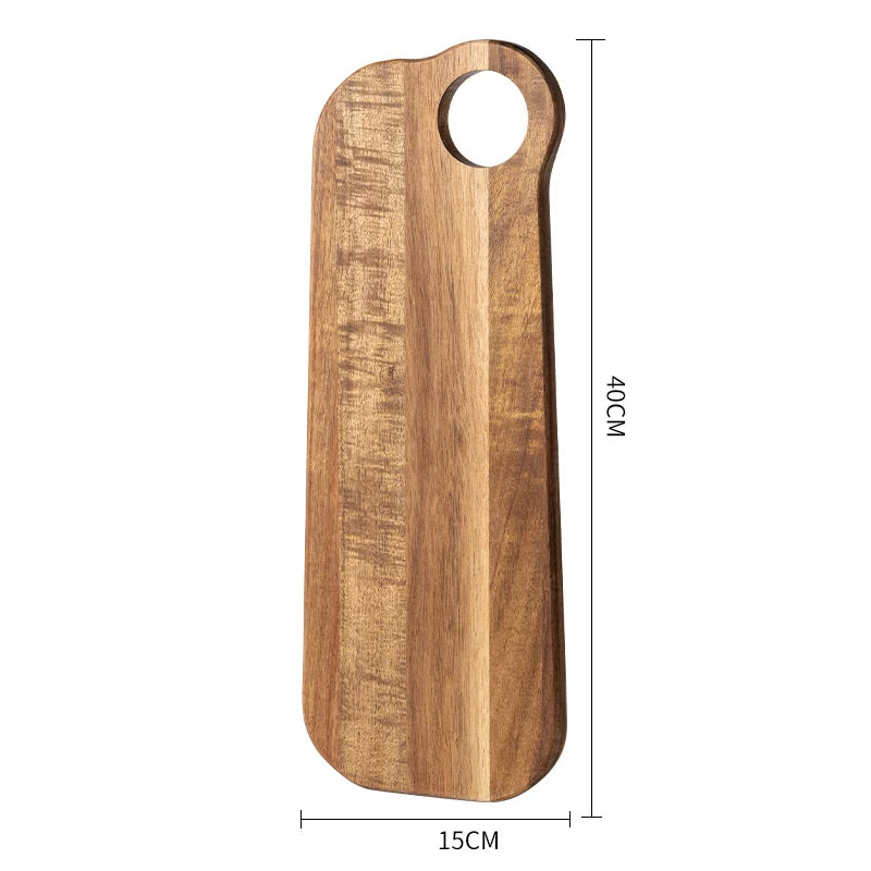 planche découper bois marron rustique poignée moderne dessert steak pain