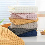 serviettes coton absorbantes rapide toilette face moderne rose clair gris blanc jaune doré texture