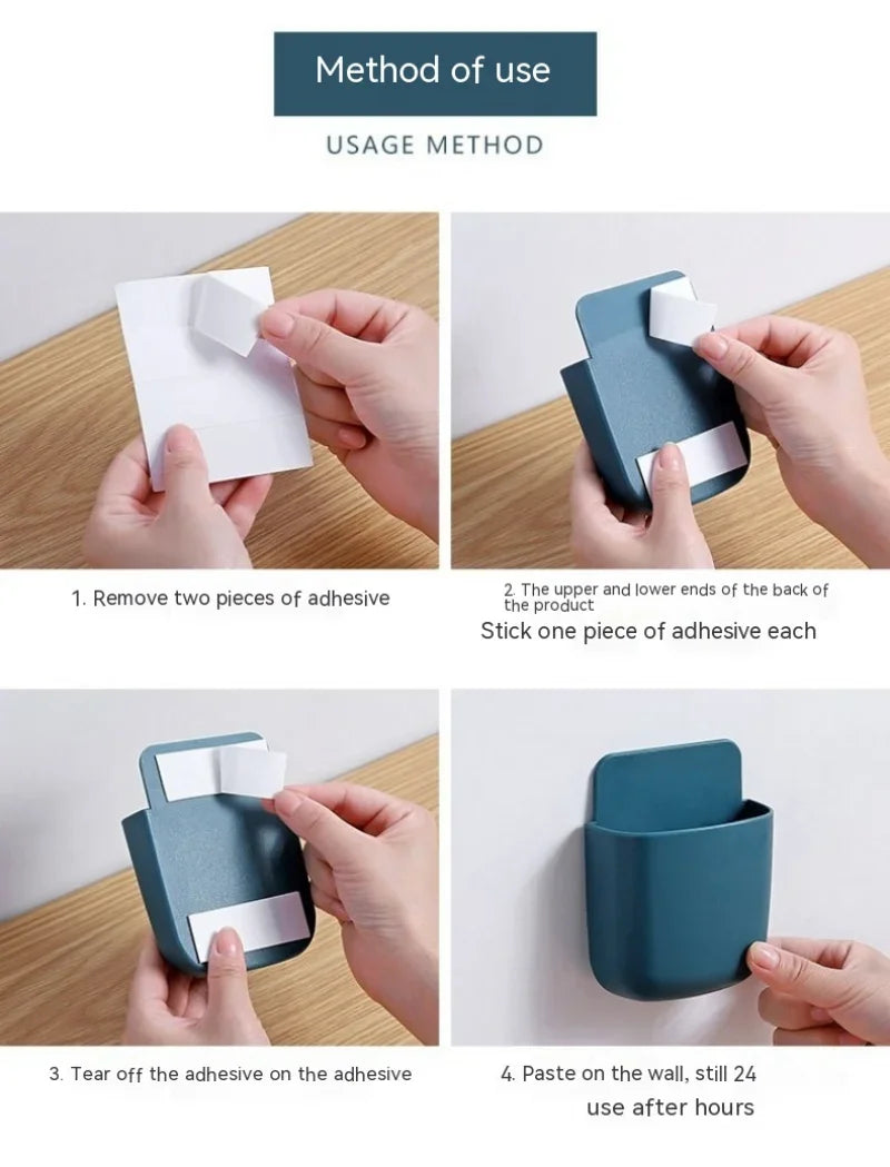 porte objets adhésifs modernes télécommande smartphone stylos gris rouge bleu rose