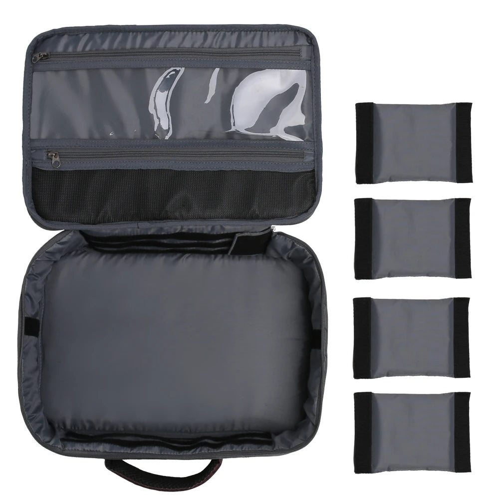 sac rangement pêche gris compartiments rembourrés pochettes transparentes matériel utilitaire multicouche polyester portable