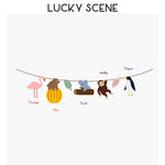 guirlande décorative anniversaire animaux mignons multicolore dessin animé oiseaux ours instruments musique