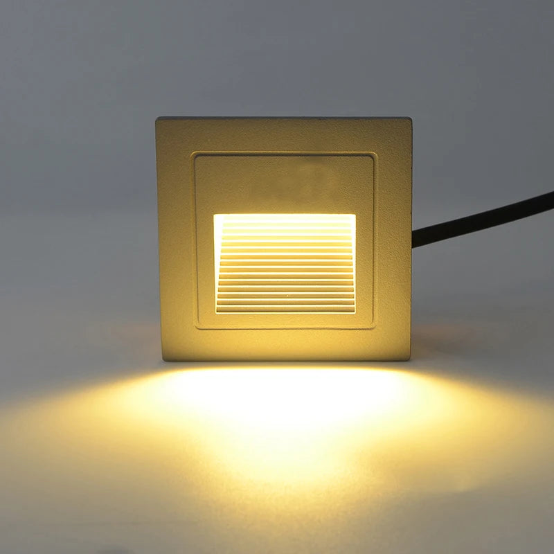 Lampes murales encastrables LED modernes 3W noir argenté extérieures intérieures