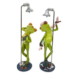 statue grenouille verte douching figurine résine décorative humoristique salle bains