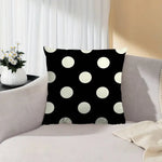 housse coussin carré motif pois animal compagnie moderne polyester coton noir blanc chambre lit