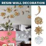 décoration murale moderne or blanc fleurs stylisées poissons élégante résine chicintérieur