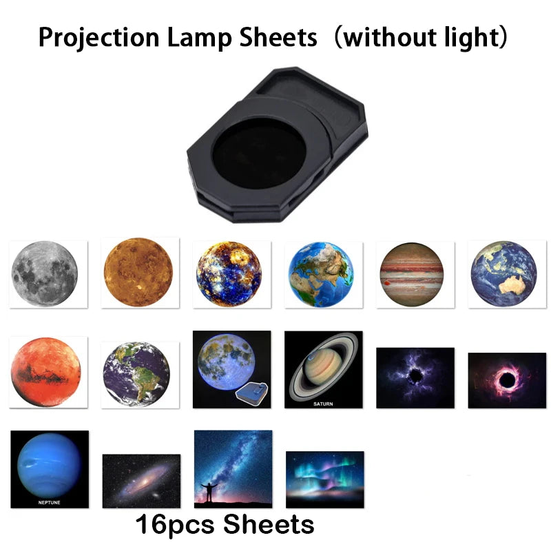 projecteur led rectangle noir lentille centrale moderne veilleuse atmosphères projection étoiles planètes chambre enfants