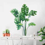 décoration murale stickers feuilles tropicales modernes autocollants botaniques vertes minimalistes