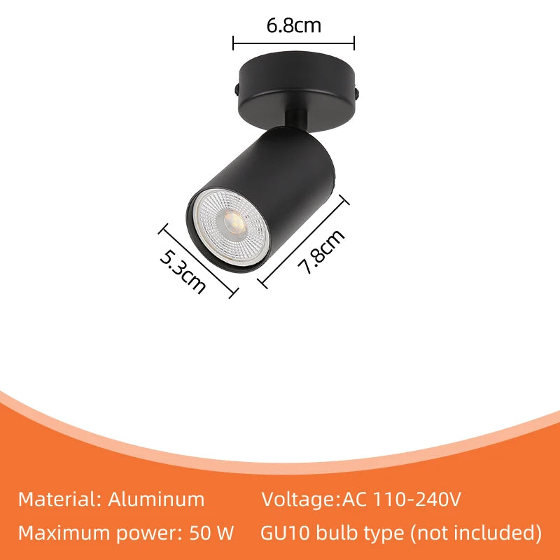 Spot lumineux LED noir moderne sans PCBA tuyau érigé flux 249 2000V
