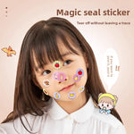 stickers autocollants animaux cartoon blanc ours oiseau lapin pingouin arbre cactus enfants jouets diy