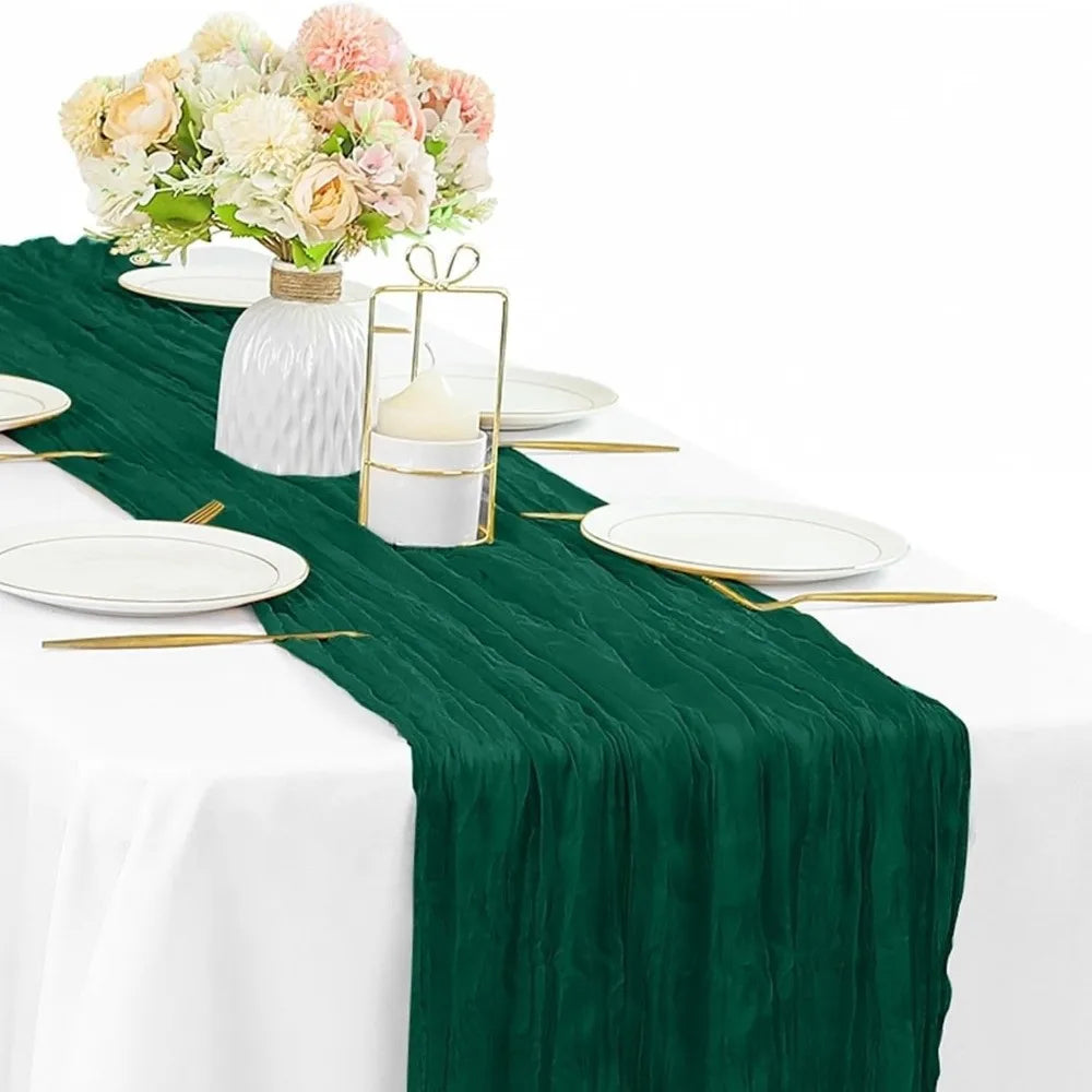 table chevet chemin table plissé polyester rose vert bleu marine moderne 180x300 cm