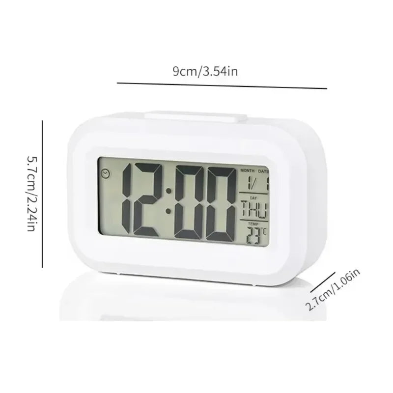 réveil digital horloge table led moderne calendrier alarme multifonction blanc vert bleu rose